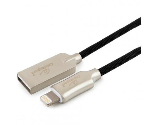Кабель интерфейсный USB 2.0 Cablexpert CC-P-APUSB02Bk-0.5M MFI, AM/Lightning, серия Platinum, длина 0.5м, черный, блистер