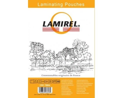 для ламинирования Fellowes 125мкм (100шт) глянцевая 65x95мм Lamirel LA-7866401 (LA-78664)