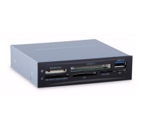 Exegate EX293028RUS Картридер USB3.0 &lt;CR-611U3&gt; (внутренний, 3.5, мультиформатный: SD/SDHC/SDXC/MMC/microSD/T-Flash/CF/MS/MS micro/XD, 1 доп.порт USB3.0, черный, металл)