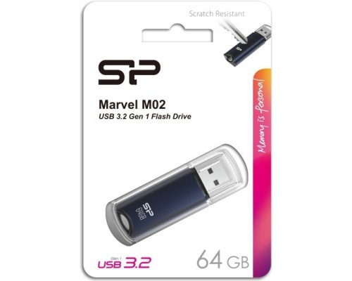 Silicon Power 64Gb Marvel M02, USB 3.0, Синий (SP064GBUF3M02V1B)
