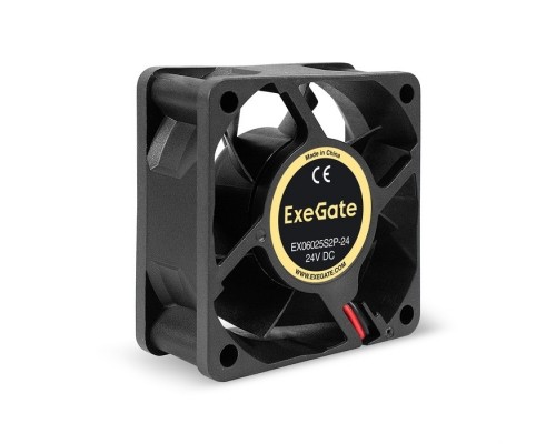 Exegate EX295204RUS Вентилятор 24В DC ExeGate EX06025S2P-24 (60x60x25 мм, Sleeve bearing (подшипник скольжения), 2pin, 5000RPM, 34.5dBA)