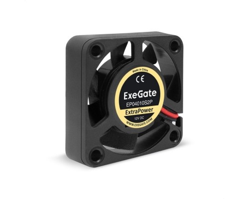 Exegate EX295216RUS Вентилятор 12В DC ExeGate ExtraPower EP04010S2P (40x40x10 мм, Sleeve bearing (подшипник скольжения), 2pin, 7500RPM, 36dBA)