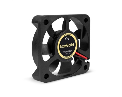 Exegate EX295220RUS Вентилятор 12В DC ExeGate EX05010B2P (50x50x10 мм, 2-Ball (двойной шарикоподшипник), 2pin, 5500RPM, 30dBA)