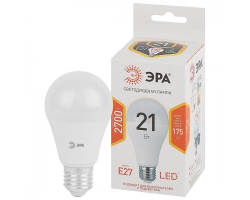 ЭРА Б0035331 Лампочка светодиодная STD LED A65-21W-827-E27 E27 / Е27 21Вт груша теплый белый свет