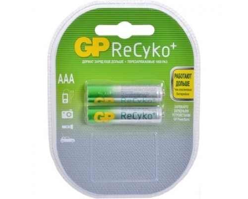 Перезаряжаемые аккумуляторы ReCyko GP 85AАAHC AАA, мин. ёмкость 800 мАч - 2 шт. в клемшеле