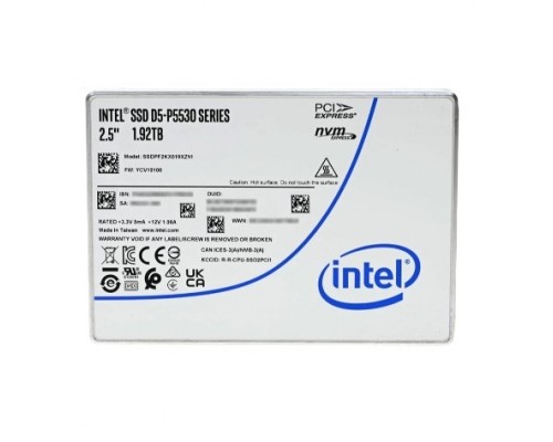 Intel SSD D5-P5530 Series (1.92TB, 2.5in PCIe 4.0 x4, TLC) SSDPF2KX019XZN1