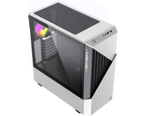 Gamemax Contac COC WB ATX case, black/white, w/o PSU, w/2xUSB3.0, w/1x14cm ARGB front fan(GMX-FN14-Rainbow-C9), w/1x12cm ARGB rear fan(GMX-FN12-