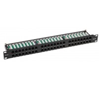 Rexant (02-0033) Панель коммутационная высокой плотности с кабельными органайзерами 19, 1U, 48 портов, UTP, RJ-45, CAT 5e REXANT PRO