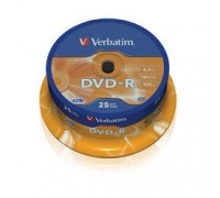 Verbatim и DVD-R 4.7Gb 16-х, 25шт, Cake Box (43522) 1/25