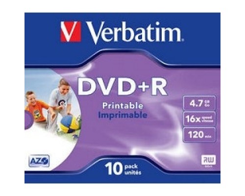 43508 и DVD+R Verbatim 16-x, 4.7 Gb, Printable (Jewel Case, 10шт.) 1/10