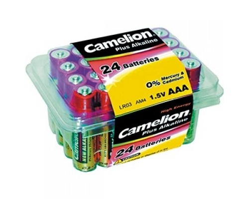 Camelion LR03 Plus Alkaline PB-24 (LR03-PB24, батарейка,1.5В) (24 шт. в уп-ке) 1/24